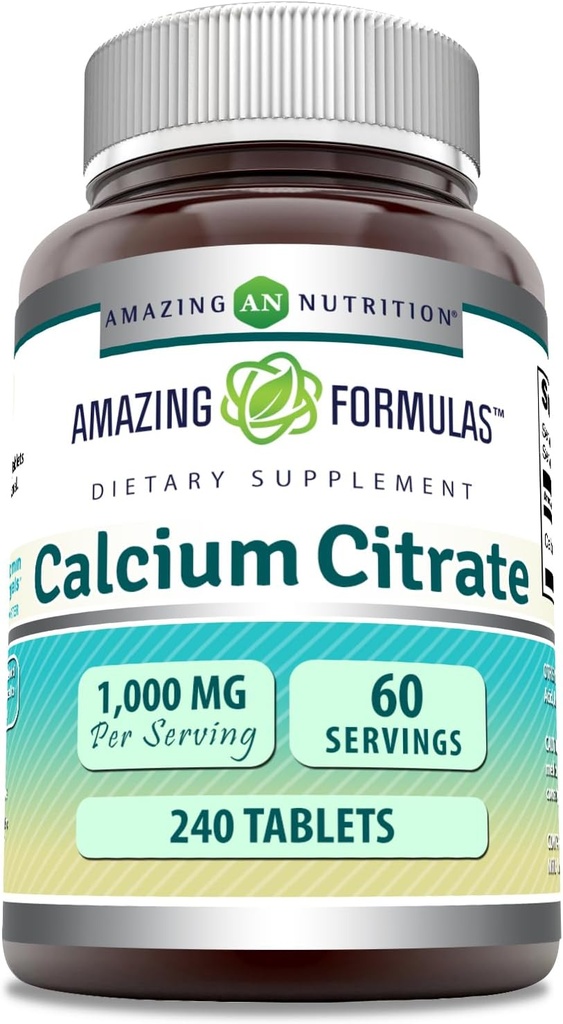Amazing Formulasuba Citrate 1000 Mg | Tabletler Tamam | Non-GMO | Gluten-Free | Made in USA (1 Pack | 240 Count)