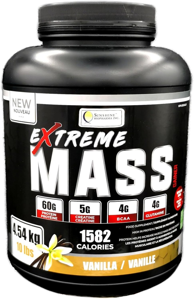Extreme Mass Kilo Winer Muscle Builder, 10 lb (4.54 kg) Intense Workout Education Made of high Calorie Forized whey protein (Vanilla)