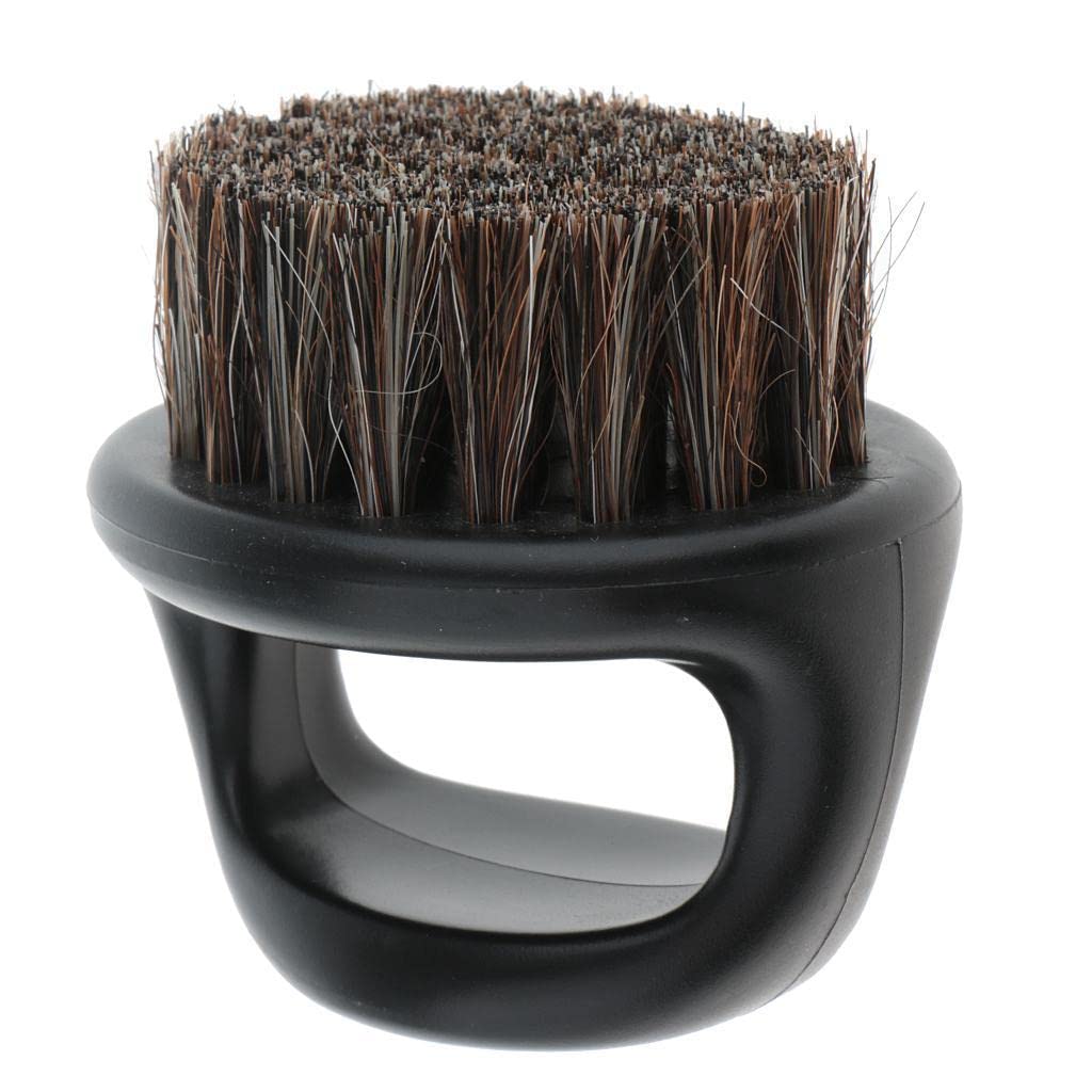Salon Berber Wood Bristles Hair Beard Cleansing Grooming Brush Men's Mustache Shaping Comb - Black