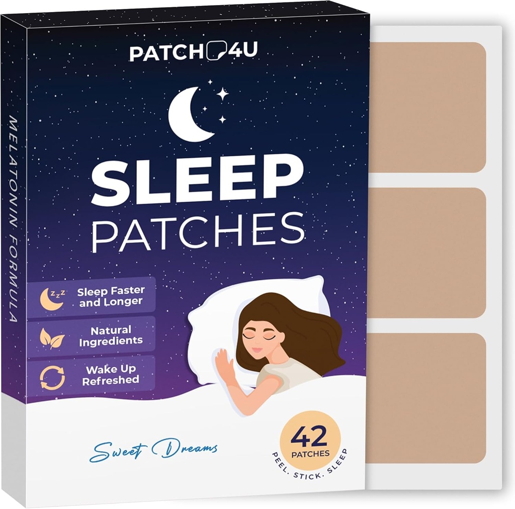 Yetişkinler için Uyku Patchs | Easy-to-Apply Sleep Patch with Melatonin & Valerian | Relax & Wake Up Yenilendi | Long-Lasting Night Comfort for Men & Women | 42 Patches