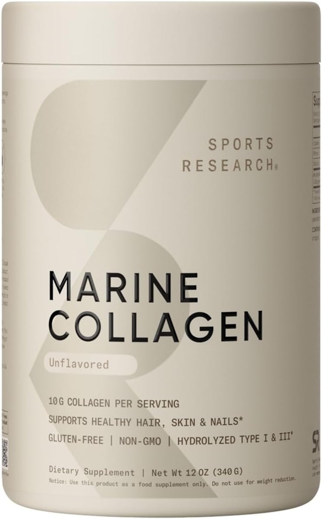 Spor Araştırmaları Marine Collagen Peptides Toz - Vahşi Balıktan Kaynaklandı, Pescatarian Friendly, Keto sertifikalı & Non-GMO Onaylandı - Su veya Meyvede Mix Kolay! (34 Hizmet)