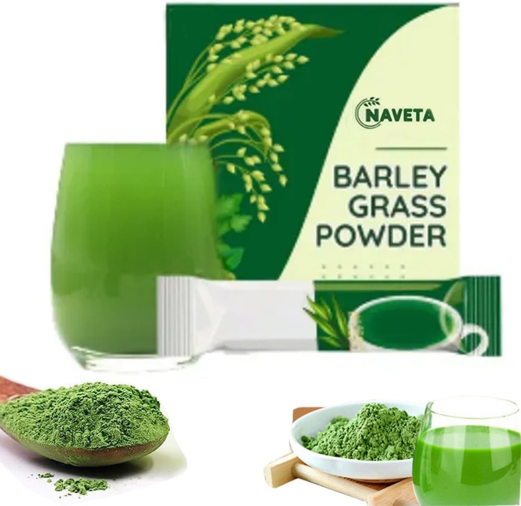 Naveta Barley Grass Toz 100% Pure & Organic, Naveta Pure Organic Barley Grass Juice Japonya, 20 Packs/Box (40 Packs)