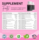 Stellar Labs Low FSUNAP Vegan Women's Ultra Multi-Vitamin | Iron | Low Energy Supplement, Kadın Desteği | Swallow Veggie Capsules | 60 Count