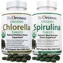 BioOptimal Chlorella Spirulina - Sche - Organik Chorella Tabletleri ve Organik Spirulina Tabletleri, 120 Kont Her, Premium Quality 4 Organik Sertifikalar