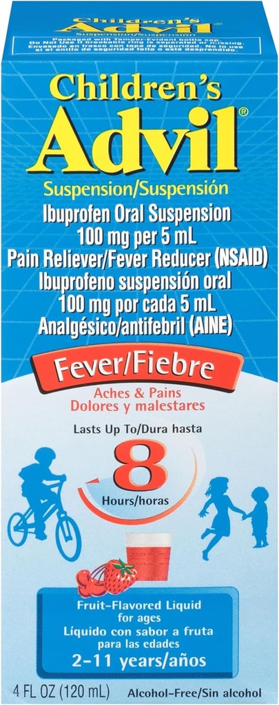 Çocuk Advil Ağrı Reliever ve Ateşleme, Çocuk Ibuprofen Sıvı Ağrı Yardımı Tıp, Meyve - 4 Fl Oz Oz