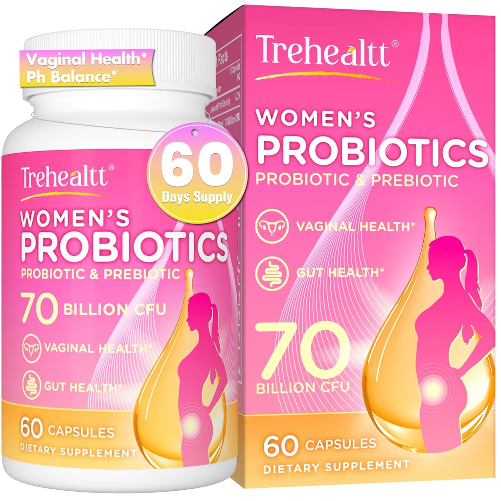 70 Milyar CFUs Vaginal Probiyotikler, Probiyotik & Prebiyotik & D-Mannose, Women Probiyotikos for Odor & Flora, Yeast, vag, Urinary Health, GMO-Free, 60 Days Supply