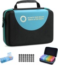 Drop-Proof Monthly Pill Organizer 3 Times A Day, 30 Gün Seyahat Pill Box Organizer 32 Günlük Karşılaştırmalar, Tıp Vitamini için Organize Kutu, Balık Yağı, Tamam (Black)