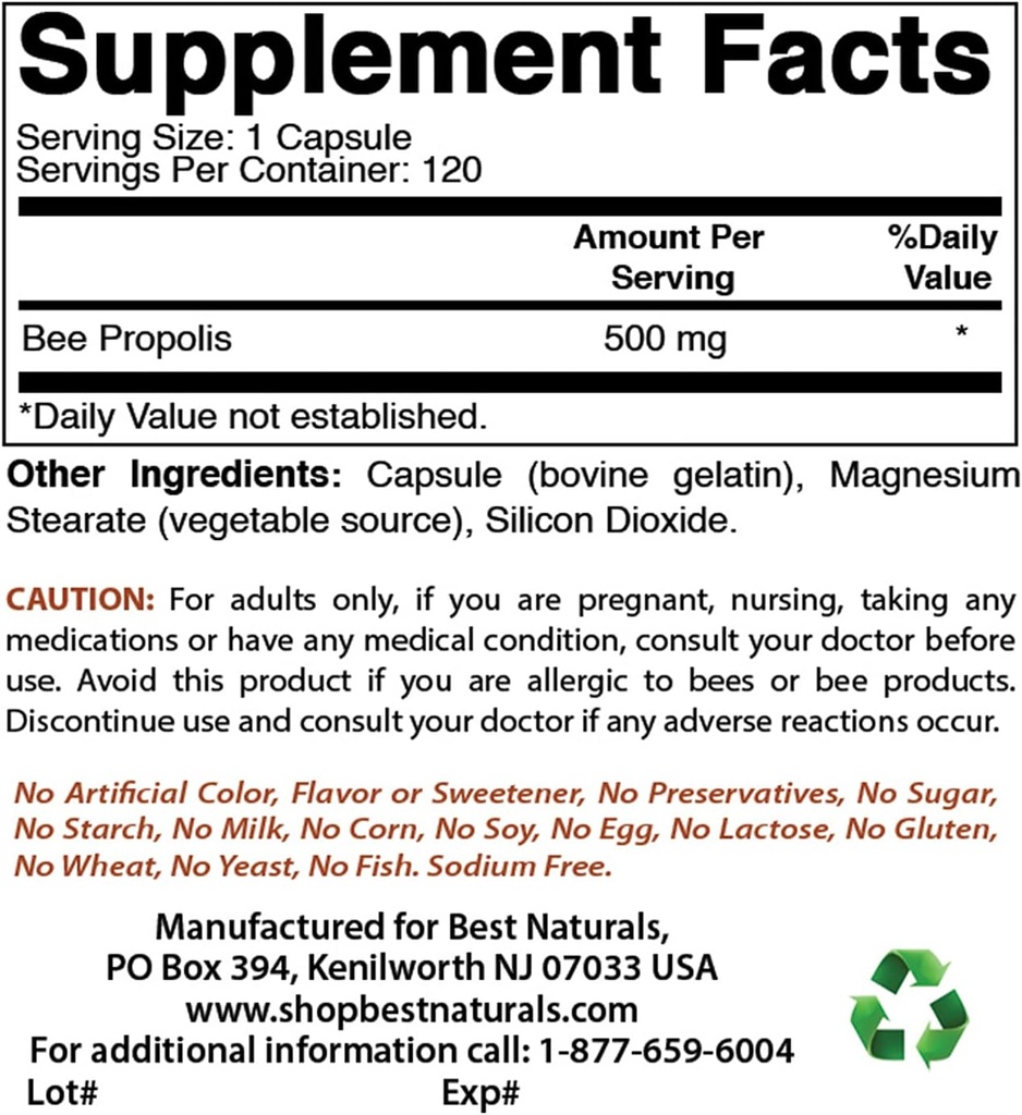 En İyi Doğal Arı Propolis 500 mg & Vitamin K2 (MK7) D3 ile