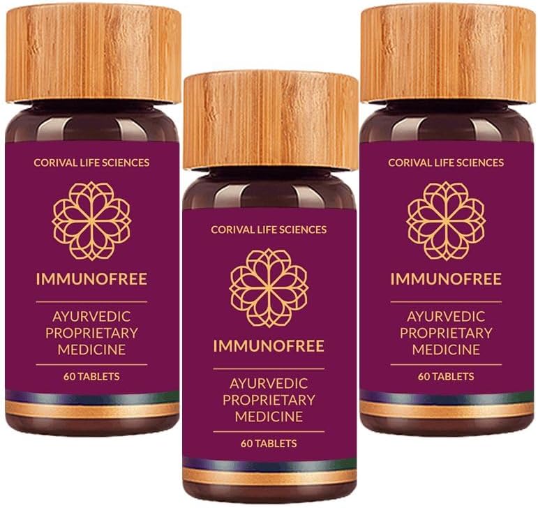 Biogetica Immunofree Herbal Supplement for Immune Support - Natural Potent Assembly of Tulsi, Kalmegh, Yashtimadhu & Giloy for Immune Boost - 100% Vegan - 60 Tablet - 3 Paket