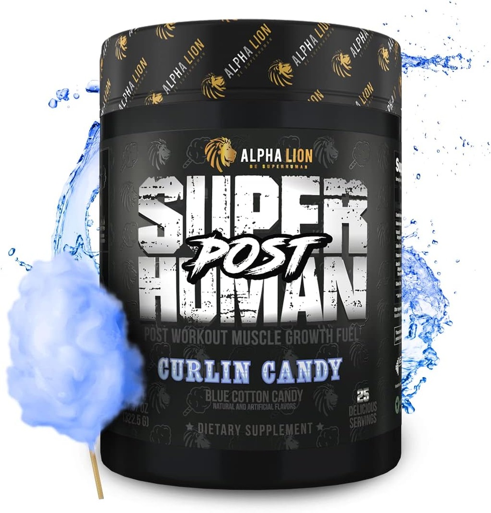 ALPHA LION Superhuman Post, Post Workout Recovery, Fast Acting Post Workout for Men & Women (25 hizmet, Curlin Candy)