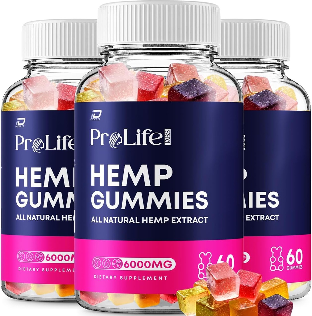 Prolife Hemp Gummies - Hemp Seed Extract Pro Life Labs Tinnitus Herbal Supplement, Health and Wellness Support (3 Pack - 180 Gummies)
