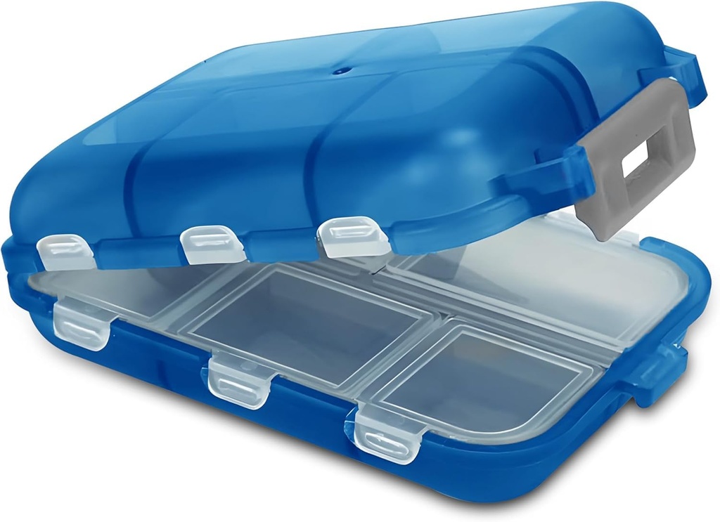 Travel Pill Box Compact Φορητή θήκη χάπι με 10 διαμερίσματα Pill περίπτωση για το πορτοφόλι, Pocket Durable Daily Pill Organizer για βιταμίνες, συμπληρώματα, ιατρική (μπλε)