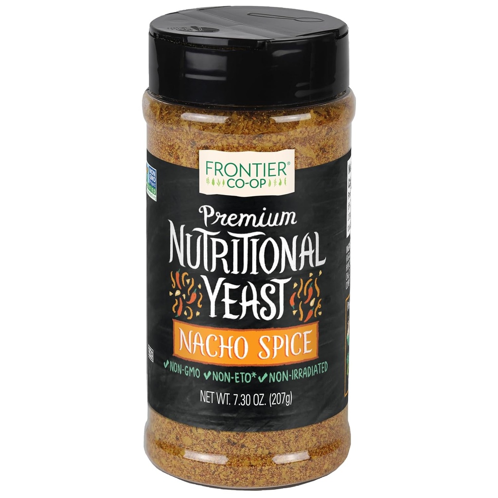 Frontier Co-op Nacho Spice Nutritional Yeast Meeting with Vitamin B12, 7.30 oz - Popcorn, Snacks, Pastalar ve Soup
