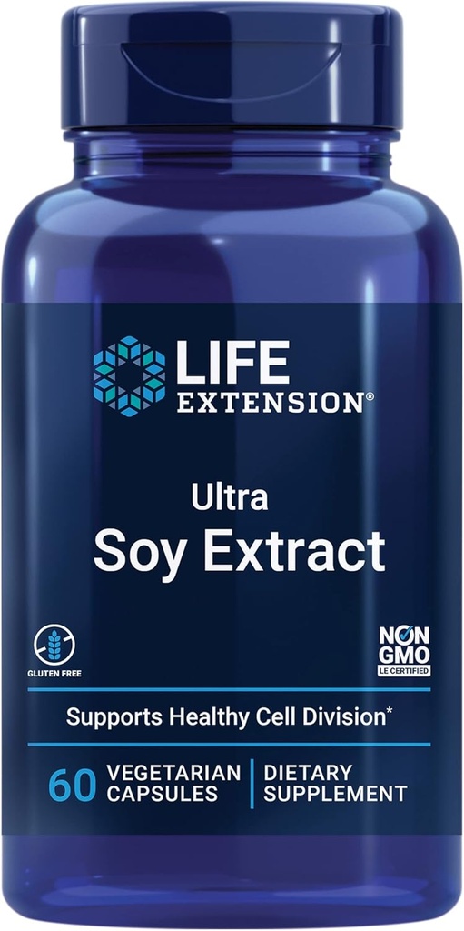 Life Extension Ultra Soydüksiyon, Sağlıklı Ağlama ve Hücre Sağlığı, Gluten-Free, Non-GMO, Vegetarian, 60 Capsules
