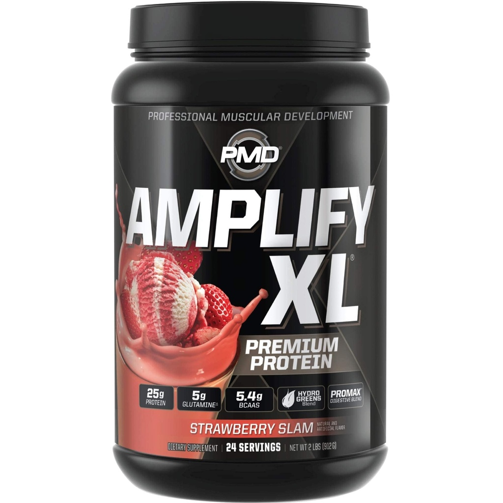 PMD Sportslify XL Premium Whey Protein Supplement Hydro Greens Meeting - Superfood for Muscle, Strength and Recovery - Strawberry Slam (24 Hizmet) için Superfood ile Glutamine ve Whey Protein Matrix