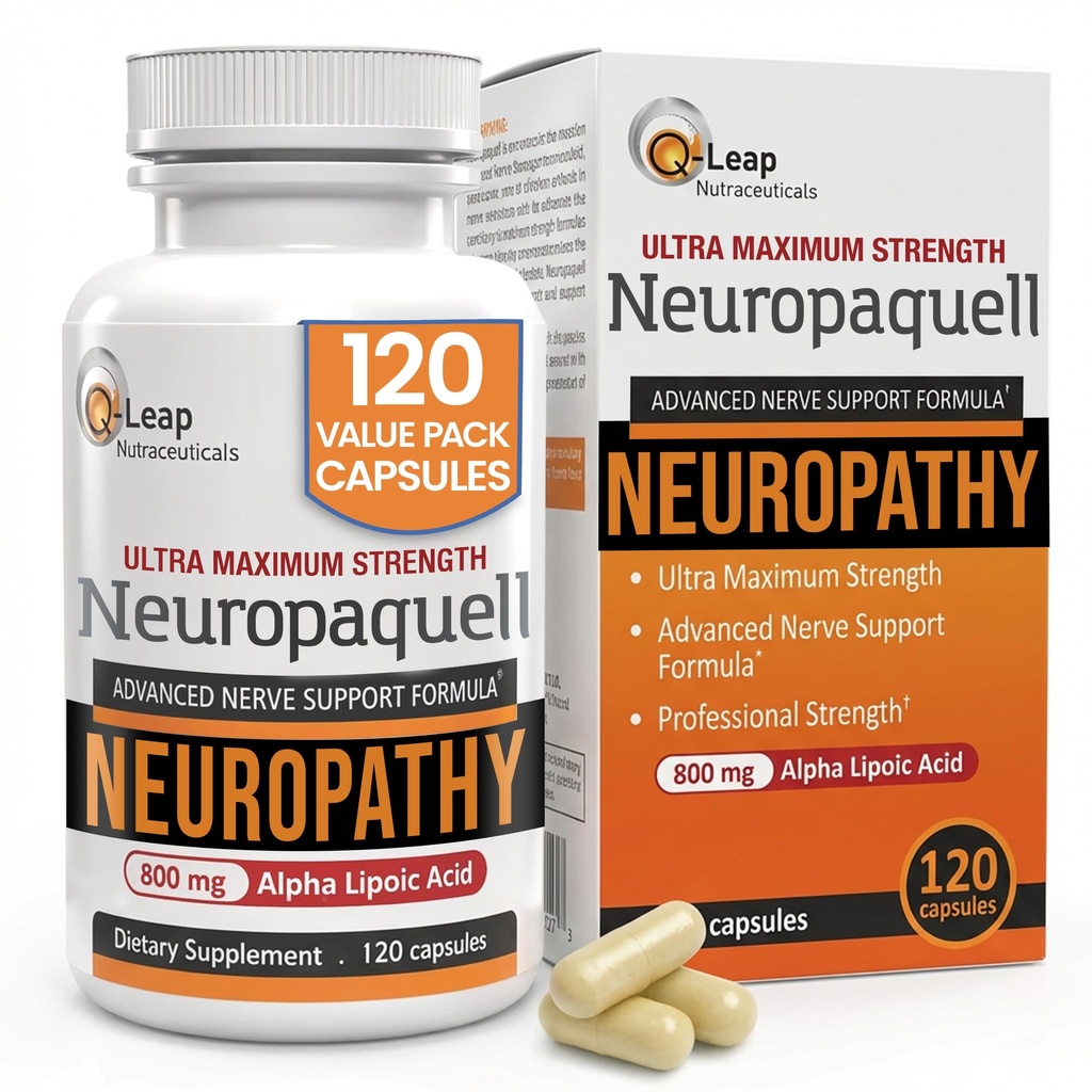 Platinum Health Alpha Lipoic Acid for Neuropati Nerve Pain Support, Supplement, B Vitamins, L Arginine, All Natural maximum Strength Neuropaquell for Discomfort in Feet, Hand, Toes,120 Capsules,800 mg