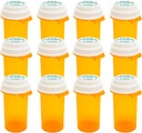 Συνταγή Reversible Thumb Tab Vials, μπουκάλια με ανθεκτικό στο παιδί καπάκι, μπουκάλια ιατρικής Empty με καπάκια,δεξαμενόπλοιο για την προσωπική φαρμακευτική αγωγή & φαρμακείο.(16dram,12pcs)