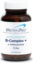 MethylPro B- Complex + L- Methylfolate 5 mg - Methylated Vitamin B Complex για γυναίκες και άνδρες, Cellular Energy Support with Folate, Niacin and Biotin, VIT B Supplement - 30 Vegan Capsles