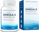 Nordic Naturals Nordic Beauty Omega-3 + Borage Oil, φυσικό λεμόνι-Flavored - 60 μαλακά γέλη - Fish Oil συμπλήρωμα για την υγεία και την ενυδάτωση του δέρματος - μη-GMO - 30 εξυπηρετούν