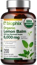 Biophix Lemon Balm Capsules USDA Organik 20:1, 300 mg 200 Veggie Caps - Bilişsel Sağlık Stresi Uykuya Yardımcı Oldu