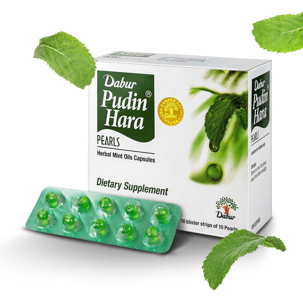 Dabur Pudin Hara Pearls - Erkekler ve Kadınlar için Günlük Digestive Bakım Supplements, Bloating, Acidity, Flatulence ve Indigestion for Digestive and Gut Health, 100 sayı (Paketi)