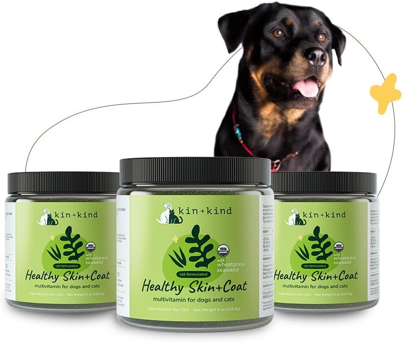 Köpekler ve Kediler için Türlü Organik Multivitamin - Sağlıklı Cilt ve Önleme için Pet Supplement - Güvenli, Doğal Formula Buğdaylar, Kelp, Seaweed ve Coconut - ABD'de Yapıldı ( x 8 oz)
