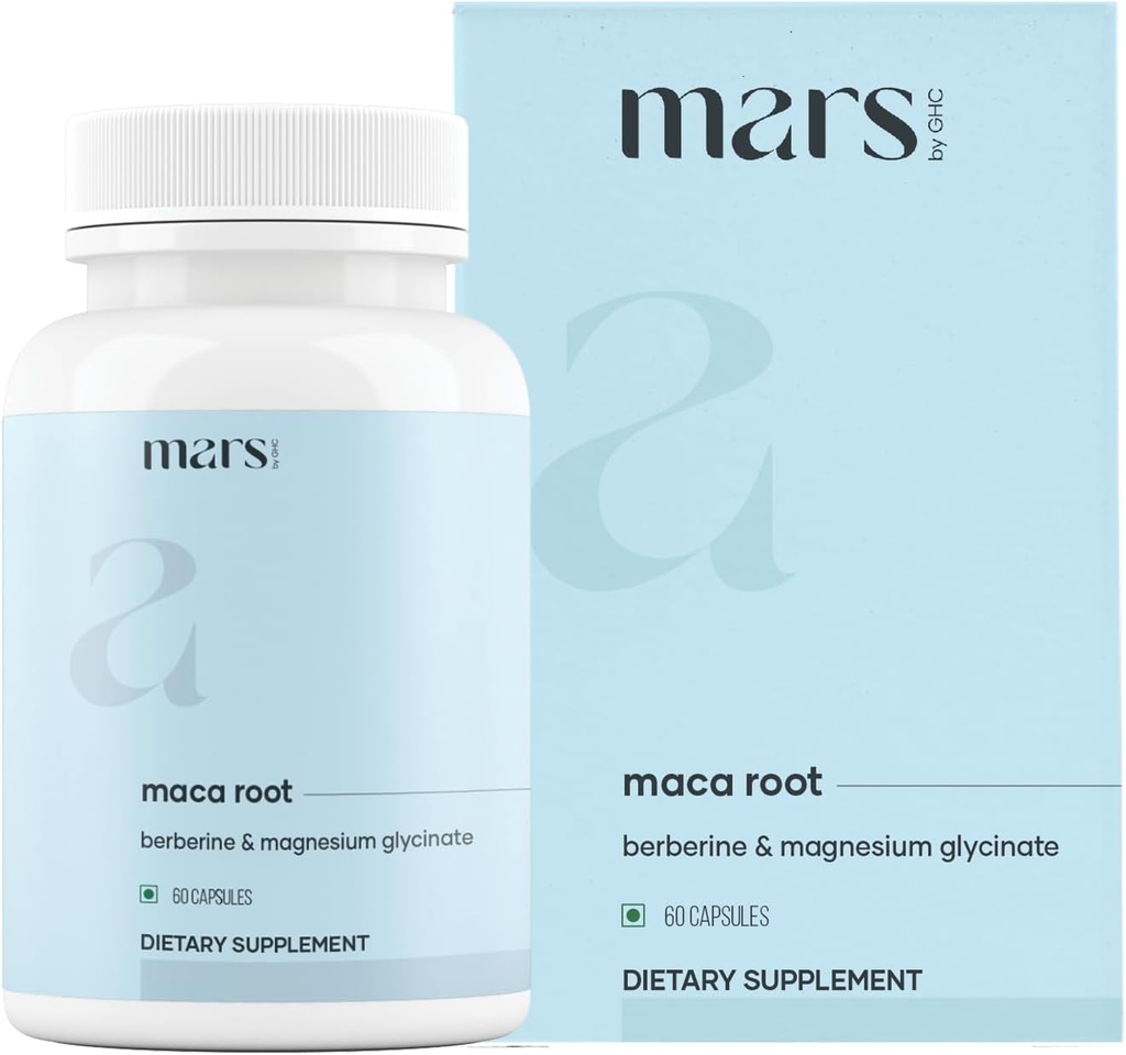 GHC Maca Root Capsules tarafından DW, Magnezyum & Berberine | Destekler Vitality & General Well-Being | 60 Capsules Pack of 1