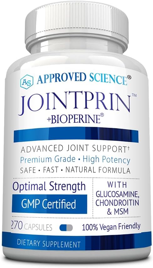 Onaylanan Bilim Anonim - Ortak Destek Supplement - Glucosamine, MSM, Chondroitin, Turmeric, Boswellia, BioPerine - 3 Ay Supply