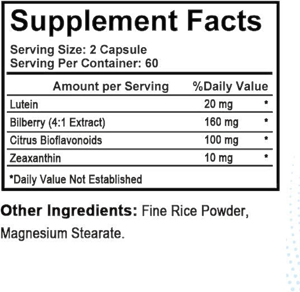 Total Eye Kompleksi - Lutein + Bilberry + Zeaxanthin + Citrus Bioflavonoyaklar - Sağlıklı Gözler için Ultra Görme Desteği Tamam 120 Yumuşakgels, 60 Gün Supplygels