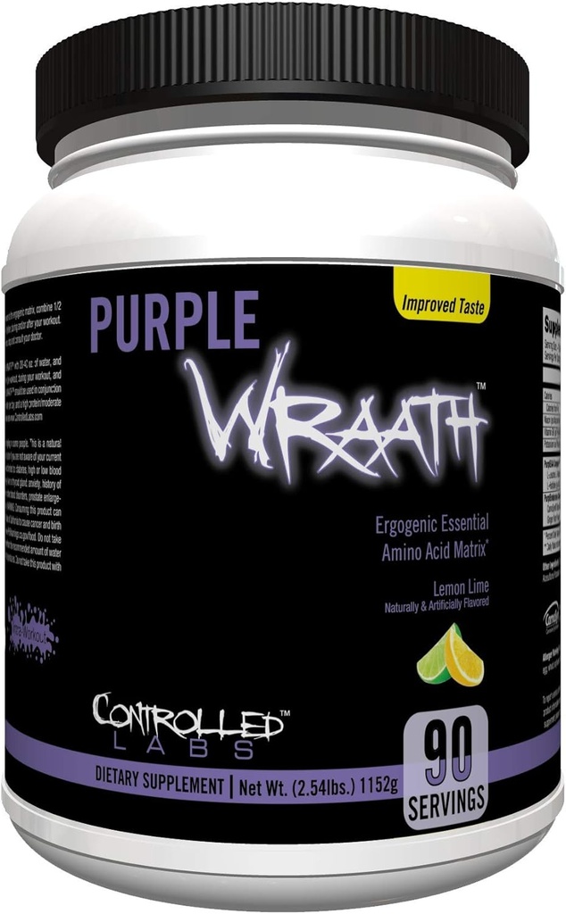 CONTROLLED LABS Mor Wraath, BCAA ve EAA Amino Asit Supplement, Endurance Blend Intra Workout Toz, Optimal Endurance, Focus ve Stamina (Lemon Lime, 90 hizmet)