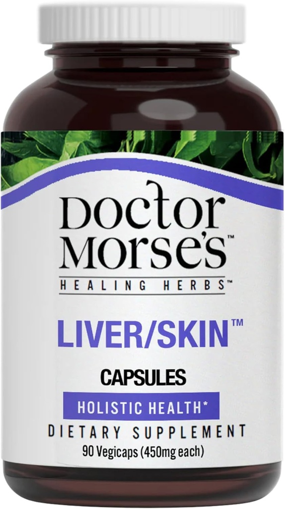 Doktor Morse'nin Liver/Skin Care Supplement - Natural Digestive System Health & Elimination Support - Naturopath Formulated - Milk Thistle Seed, Burdock, Bayberry, Dandelion Root - 90 Capsules