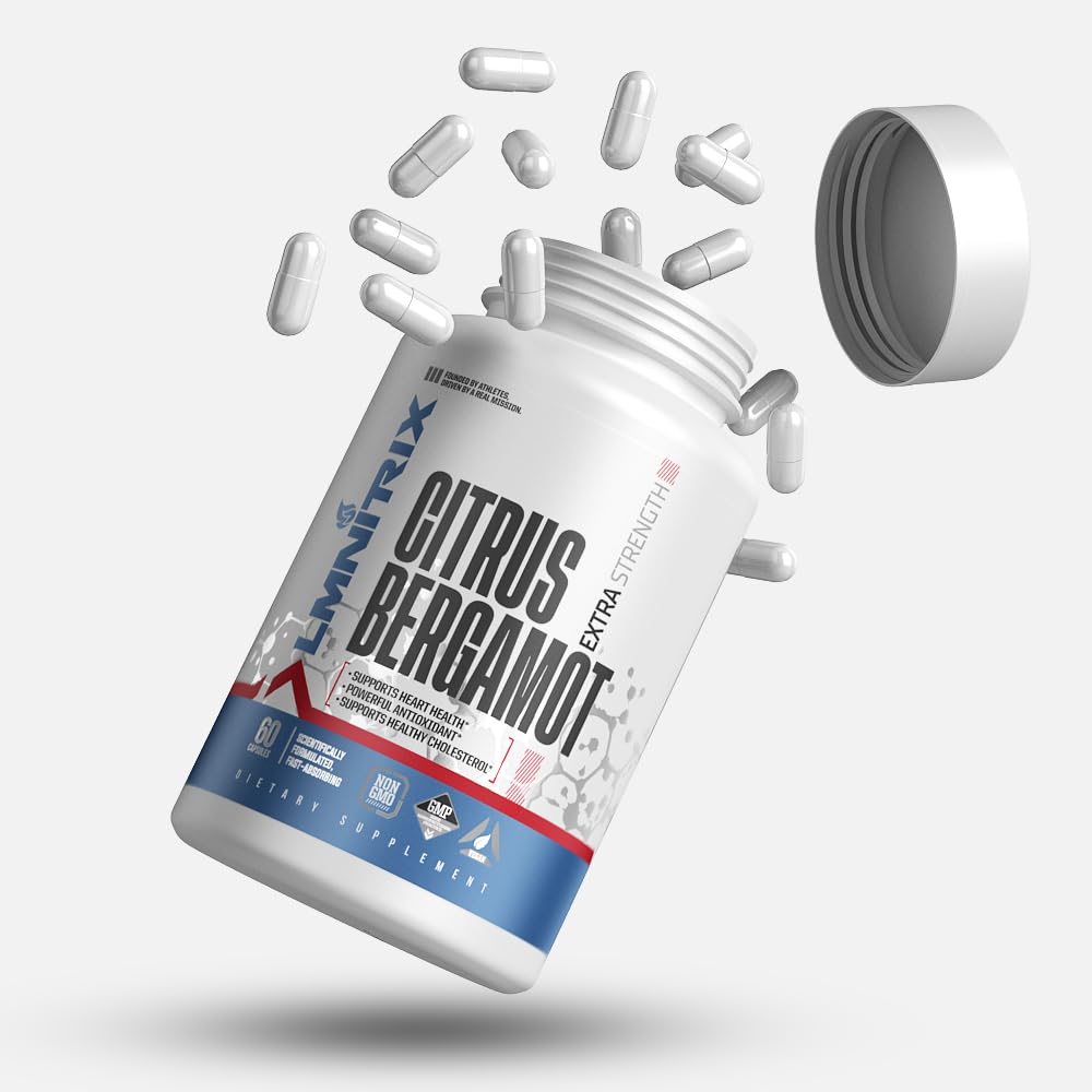 Citrus Bergamot Supplement 1.200 mg - Cholesterol Health & Supports a Health - 60 Capsules - Vegan, Gluten-Free & Non-GMOMO