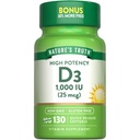 Doğanın Gerçek Vitamin D3 1000 İ Softgels | Yüksek Potency Formula | 25 mcg | Non-GMO & Gluten Free Supplement Supplement