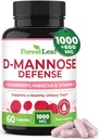 ForestLeaf D Mannose 1000mg Κάψουλες - D- Mannose με Cranberry, Hibiscus & VIT C, Urinary Tract Health for Women and Men, Βιολογικά χάπια Dmannose για UTI, Urinary Health & Bladder Υποστήριξη 60 κάψουλες