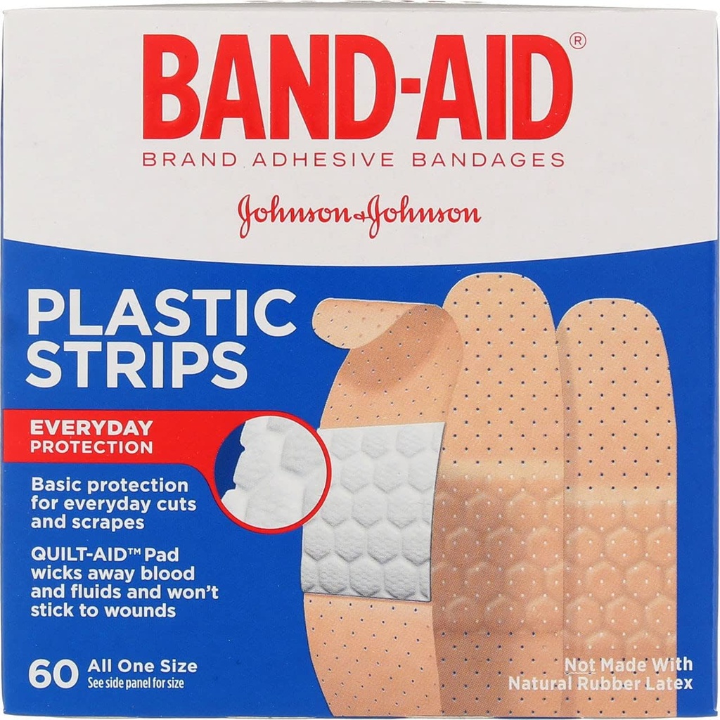 BAND-AID® Brand TRU-STAYTM Plastik Bantlar Tüm Bir Boyut, 60 Kont