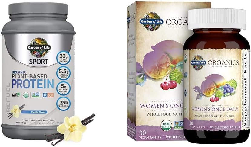 Life Organic Vegan Sport Protein Toz & Once Daily Women's Multi - Probiyotiks, BCAAs, Antioksis, 30g Plant Protein, Vitaminler A C D3 K B6 B12, GMO