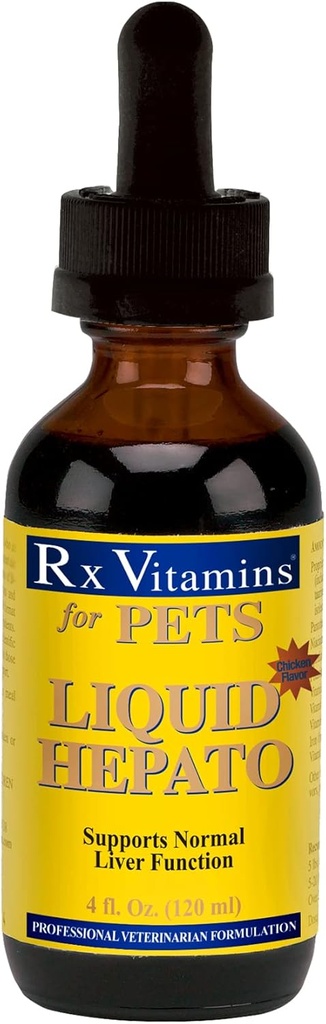 Rx Vitamins Chicken Flavor Liquid Hepato for Pets, 4 fl. oz. / Bir Boyut