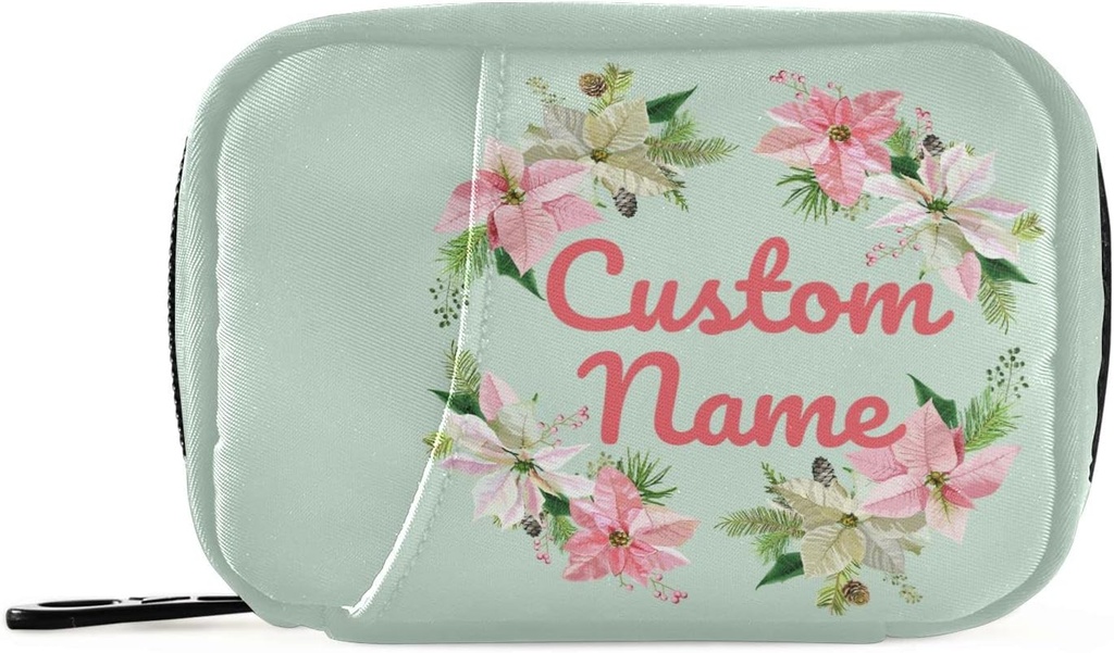 Custom Pill Box 7 Day Pill Τσάντα υπόθεση Χριστούγεννα Λουλούδι Εξατομικευμένο Όνομα Τσάντα Organizer Ταξιδιών Χάπια με Zipper Φορητή Εβδομαδιαία περίπτωση Συμπαγές μέγεθος για τον κάτοχο συμπλήρωμα βιταμίνης