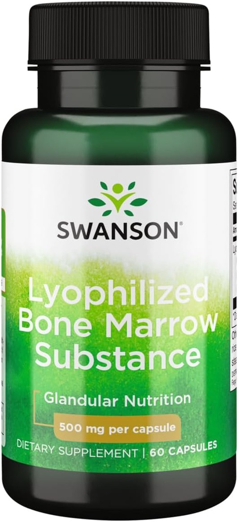 Swanson Raw Lyofiliized Bone Marrow Substance 500 Milligrams 60 Capsules