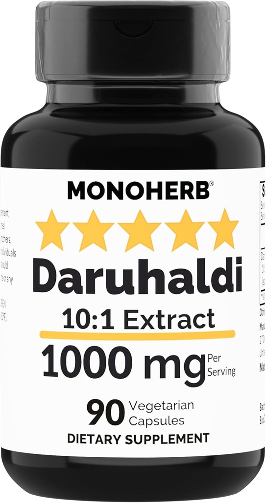 MONOHERB Daruhaldi Ekstra 1000 mg - 90 Capsules - Hint Berberi - Berberis Aristata - Daru Haldi