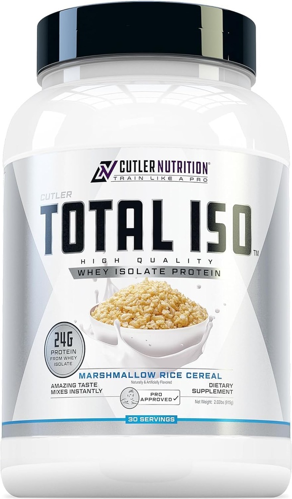 Cutler Beslenme Toplam ISO Whey Isolate protein Toz: En İyi Tasting Whey protein Shake,% 100 Whey proteini, Mükemmel Post Workout Protein Toz Mix, Marshm Rice Cereal, 2 Pounds