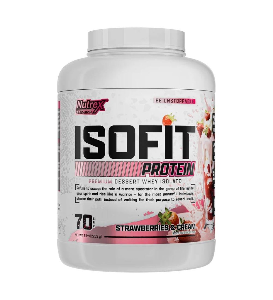 Nutrex Research IsoFit Whey protein Tozu %100 Whey proteini (70 Hizmet, Strawberries & Cream)