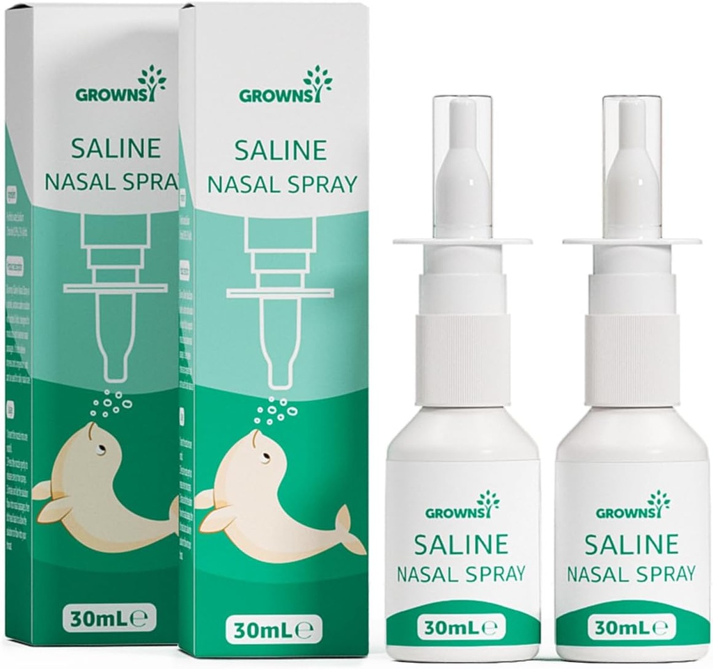 GROWNSY Baby Saline Nasal Spray, 2 PCS Natural Nasal Spray with Xylitol, Non-Alcoholic, Ansal Congestion and Daily Care