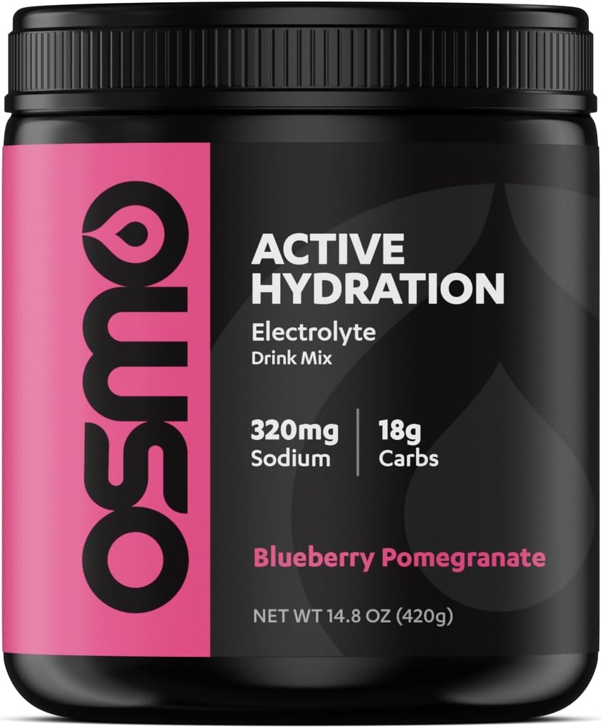 Osmo Active Hydration Electrolyte Toz (20 hizmet) - sodyum, Magnezyum Pyum, Carbs & Vitaminler, Cane Sugar - All Natural, 3X Faster Hydration, Boosts Power & Endurance, Blueberrys