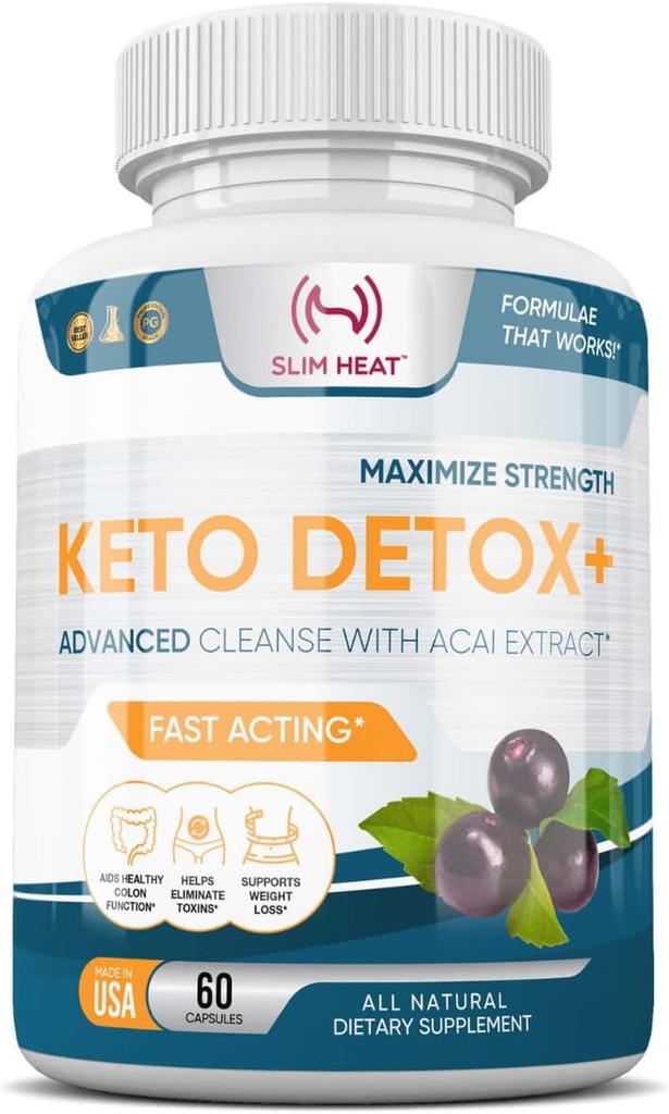 Kilo kaybı için Detox Cleanse - Natural Gut & Intestinal Cleanse Pills - Perllium Husk ile Perllium - Keto Detox for Women & Men - Non-GMO, NSF Sertifikalı, ABD'de Yapıldı - 60 Capsules