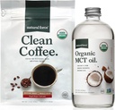 Doğal Kuvvet Organik Temiz Kahve + Organik MCT Petrol Paketi – %100 Saf Piramit MCTs & Moldova Ücretsiz Kahve – Non-GMO, Keto, Paleo ve Vegan - 12 Oz Bag ve 16 Oz Glass Şişe Şişe Şişe Şişe Şişe