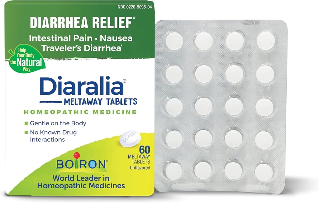 Boiron Diaralia Tabletleri Diarrhea Relief, Gas, Bloating, Intestinal Pain ve Travler'in Diarrhea - 60