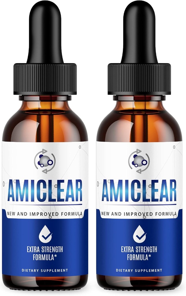 (2 Pack) Amiclear Drops - Επίσημη Φόρμουλα - Amiclear Healthy Supplement Υποστήριξη Ami Clear Advanced Drops, Amiclear Alternative to Pills Supplement Drops Ami Clear Drops Νέα Formula 2023 (2 Μπουκάλια)