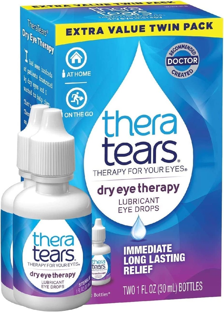 TheraTears Lubricant Eye Drops - 1 oz, 2 Paket