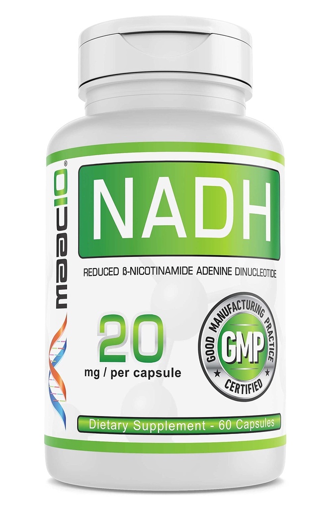 MAAC10 NADH Supplement 20mg Her 60 Capsules for Energy, Fatigue, mental Focus & NAD+ Longevity Support | Farm Grade 99 Pure NADH